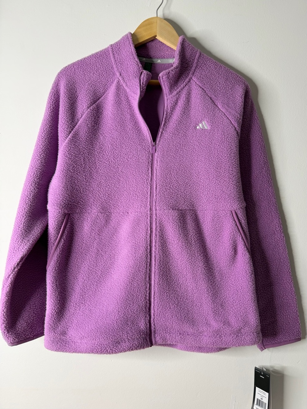 adidas Lavender Full-Zip Sherpa Jacket